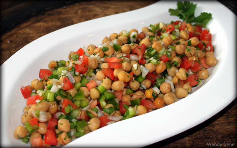 Chickpeas with Tomatoes and Sweet Peppers