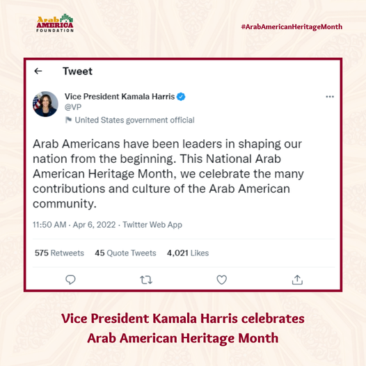 Recognition of National Arab American Heritage Month Goes Mainstream!