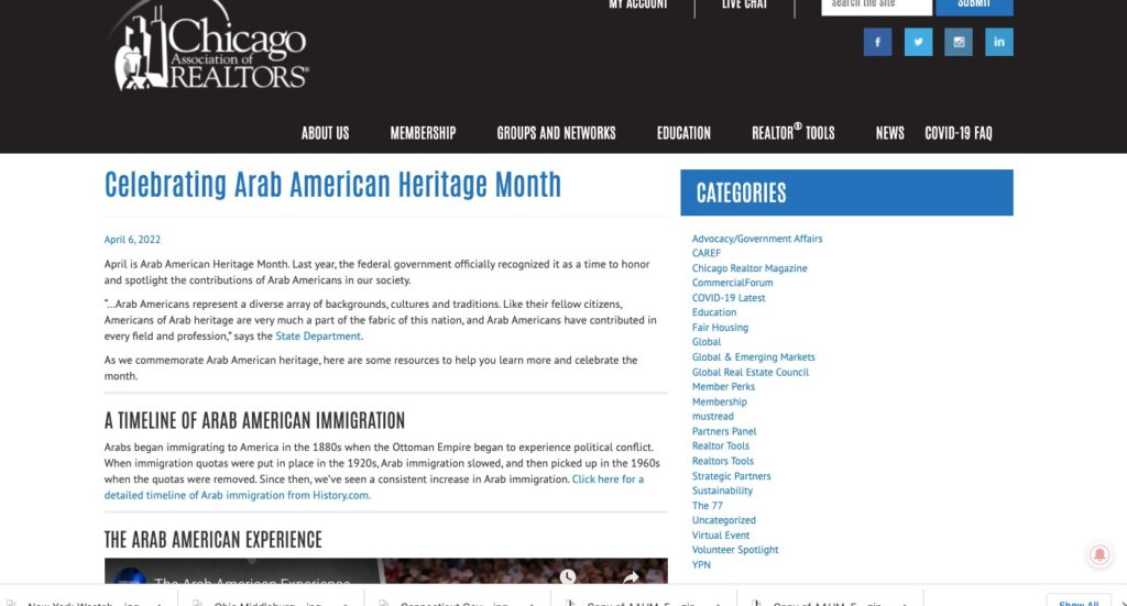 Recognition of National Arab American Heritage Month Goes Mainstream!