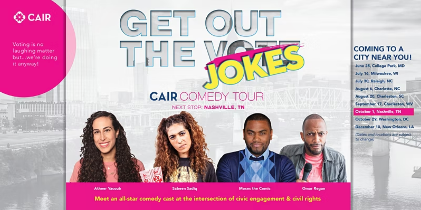 CAIR Presents: Get Out the Jokes Comedy Tour (Nashville, TN)