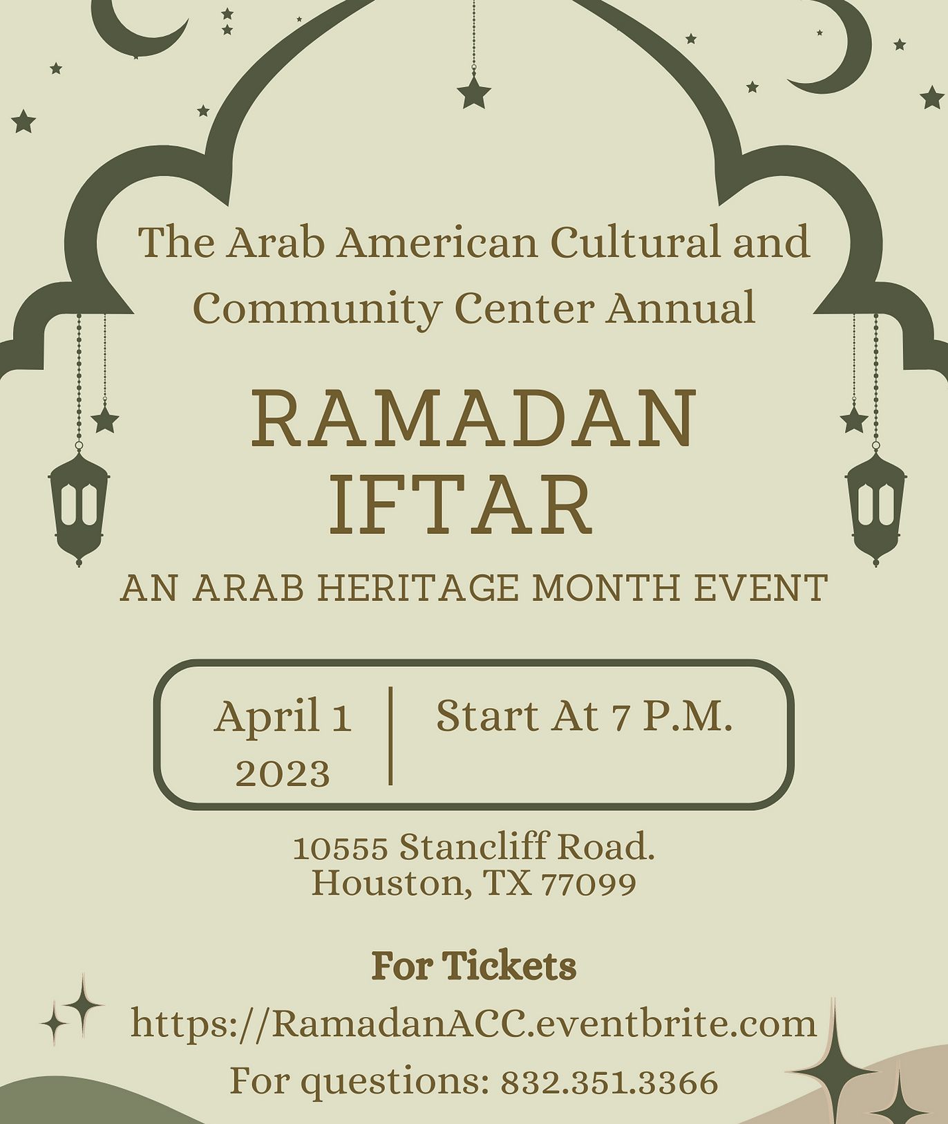 ACC Community Center Annual Ramadan Iftar: A Arab Heritage Month Event