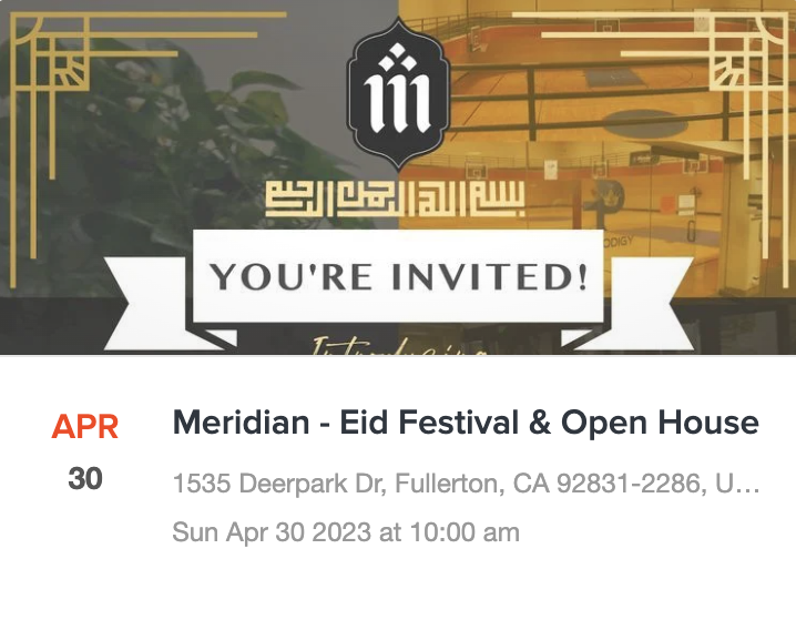 Meridian - Eid Festival & Open House