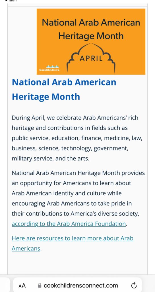 Recognition of National Arab American Heritage Month (NAAHM) Reaches New Heights in April 2023!