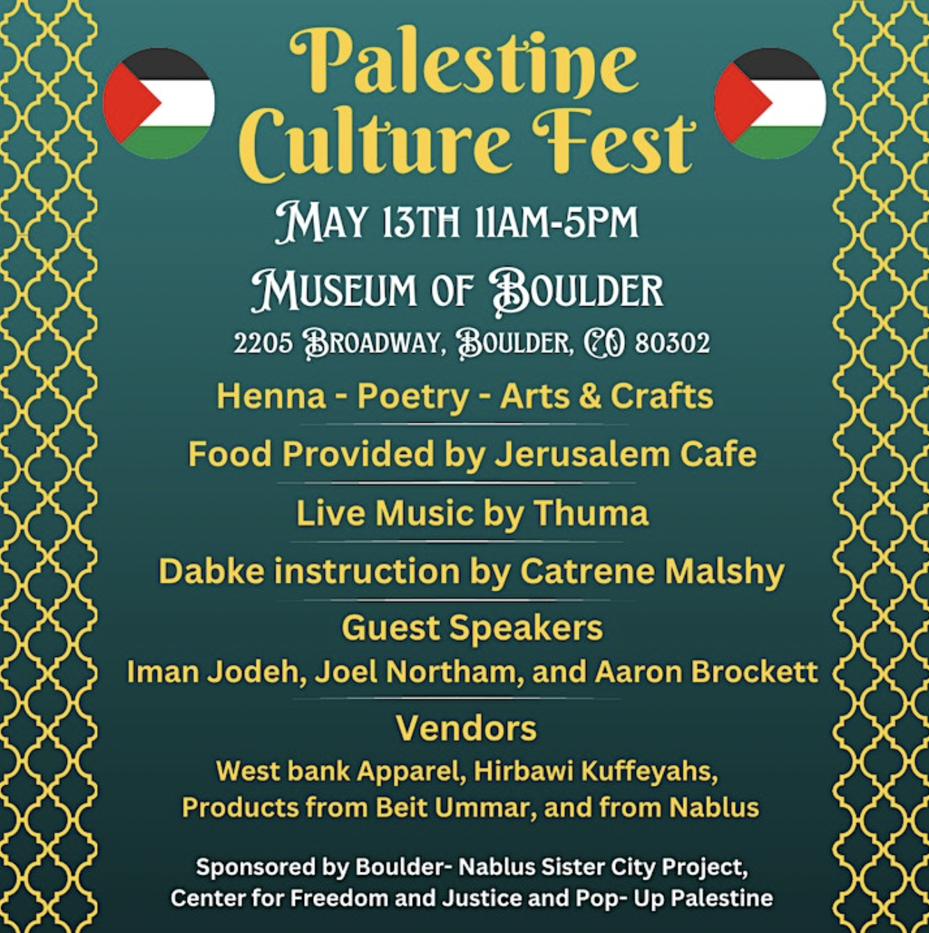 Palestinian Cultural Day at The Museum of Boulder