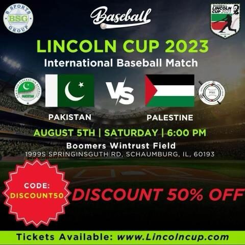 Lincoln Cup 2023 International Baseball Match: Pakistan vs Palestine