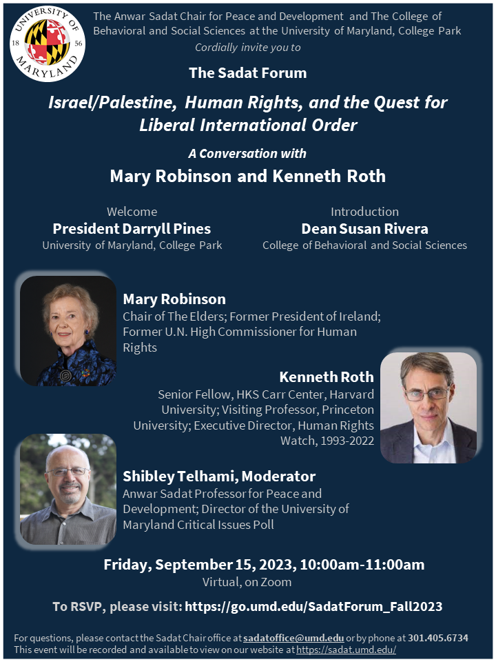 The Sadat Forum: The Role of International Human Rights Organizations in Israel/Palestine