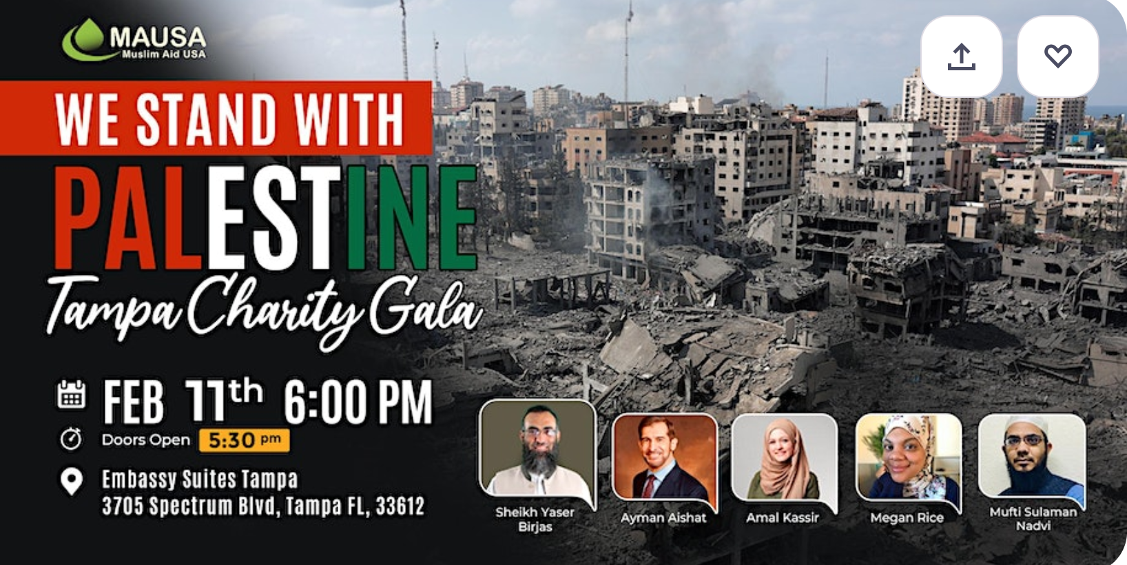 We Stand With Palestine - Tampa Charity Gala