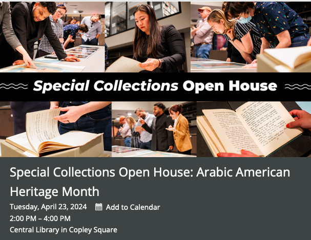Special Collections Open House: Arabic American Heritage Month