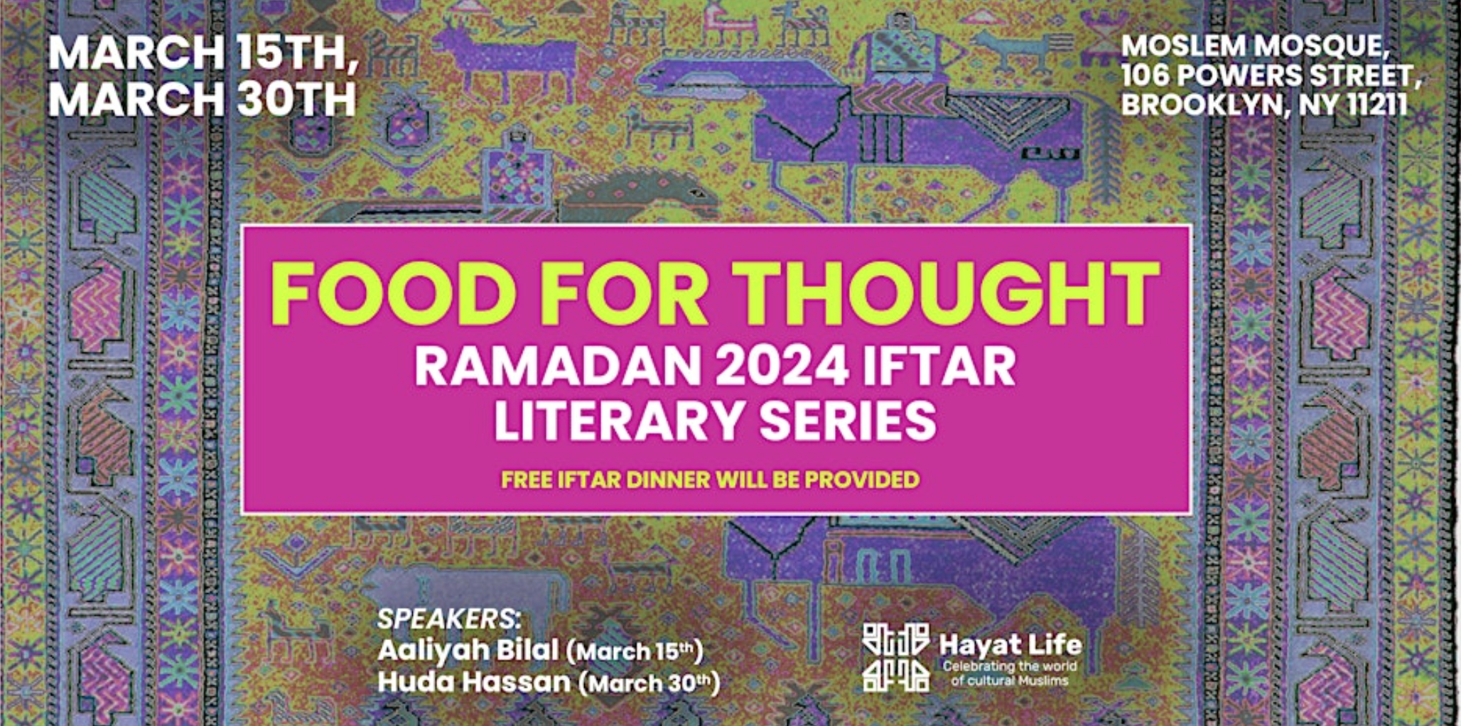 “FOOD FOR THOUGHT” RAMADAN 2024 IFTAR LITERARY SERIES