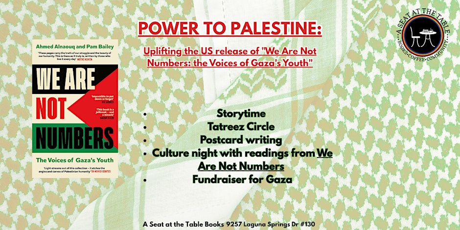 Power to Palestine: Celebrating the Launch of We Are Not Numbers