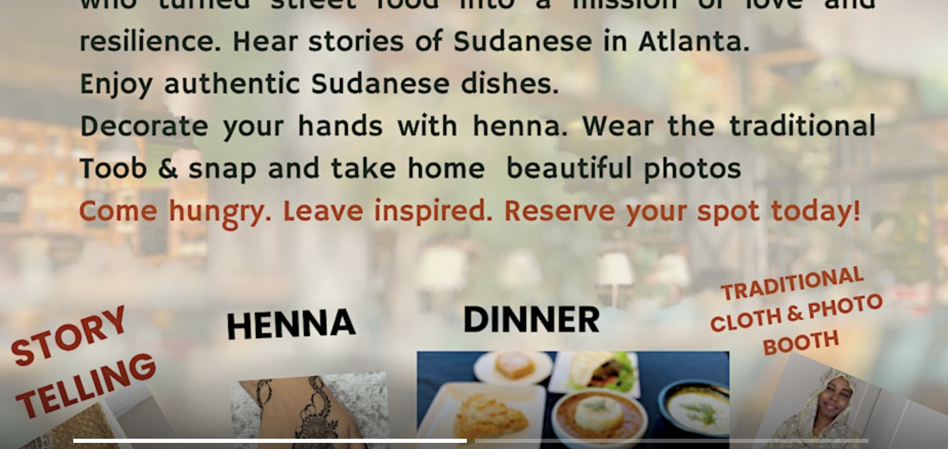 Nanna's Sudanese Cuisine Cultural and Story Telling Night