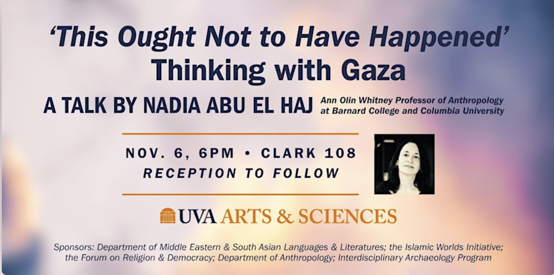 "Thinking with Gaza" A Talk by Nadia Abu El Haj