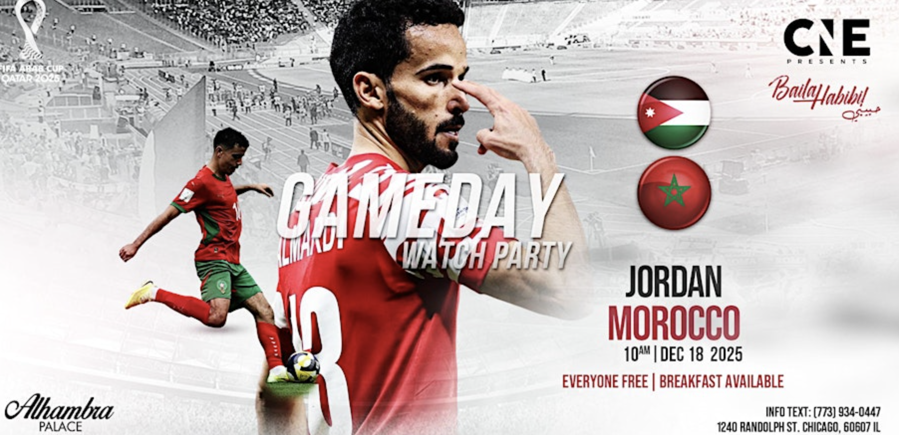 Arab Cup Final Watch Party JORDAN VS MOROCCO