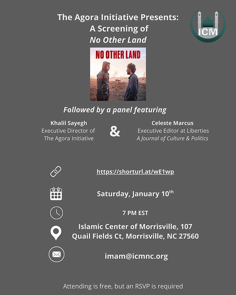 The Agora Initiative Presents: A Screening of "No Other Land"