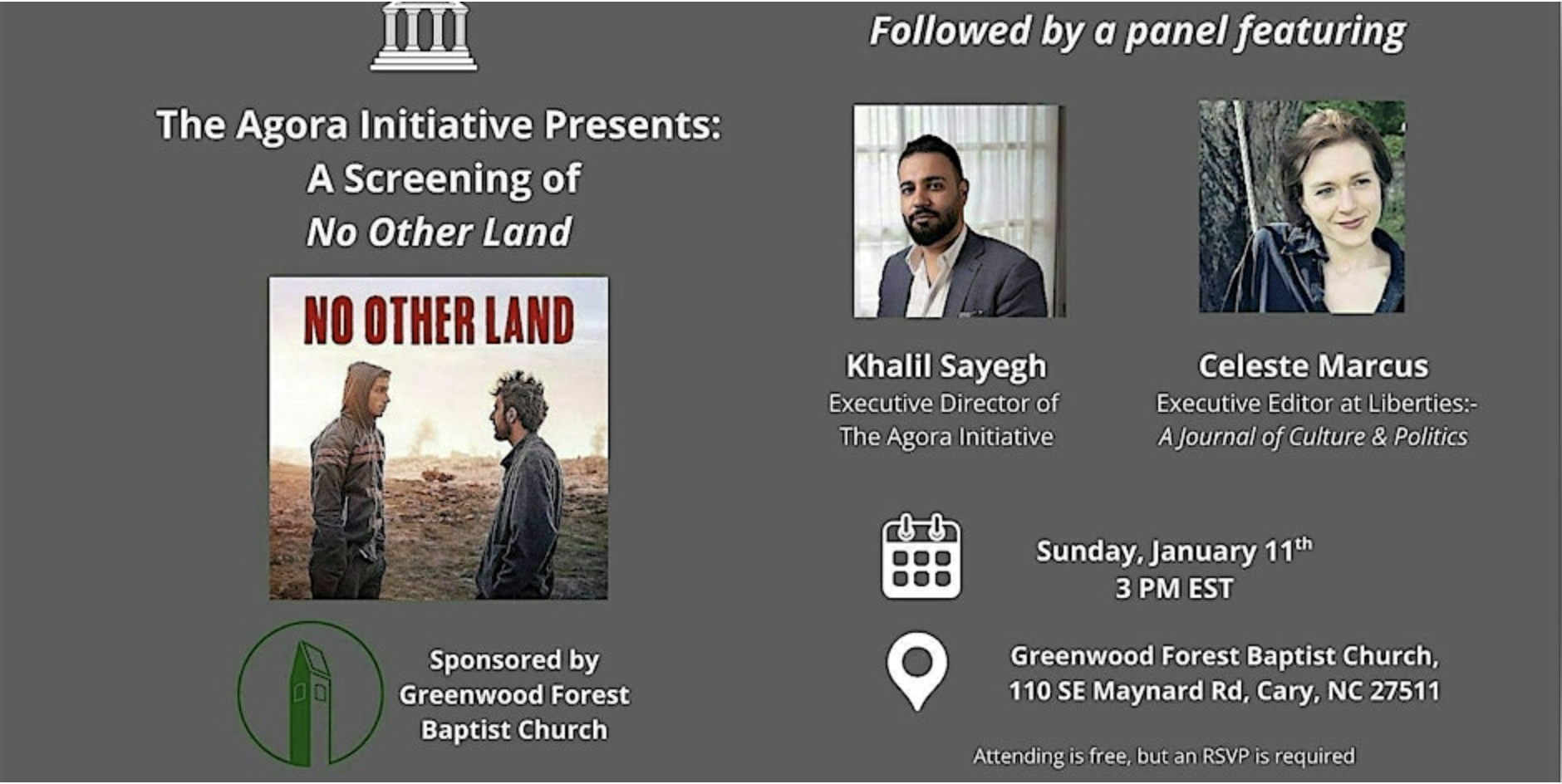 The Agora Initiative Presents: A Screening of "No Other Land"