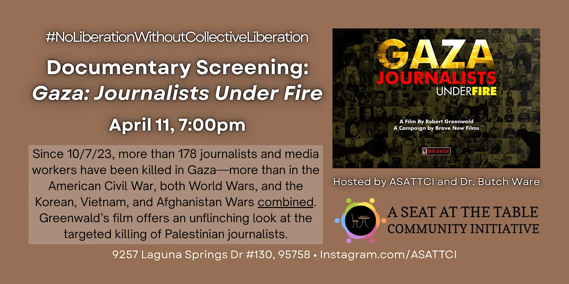 Gaza: Journalists Under Fire documentary screening