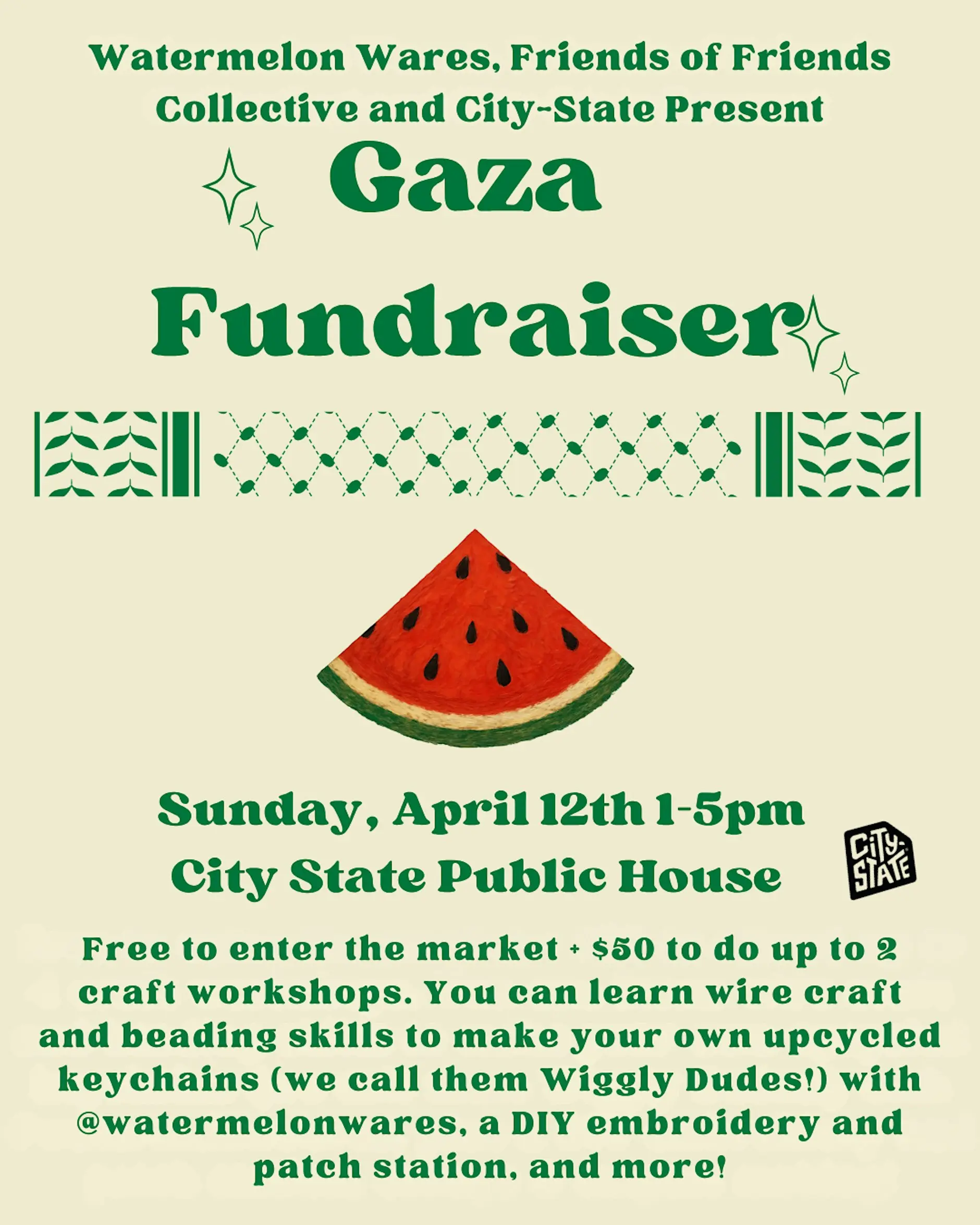 Gaza Arts Market at City-State Public House!