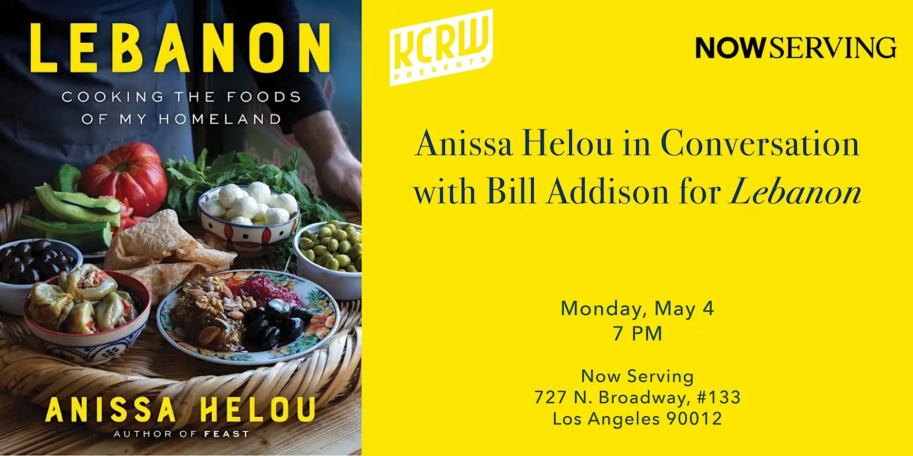 KCRW & Now Serving Present Anissa Helou in Conversation for Lebanon
