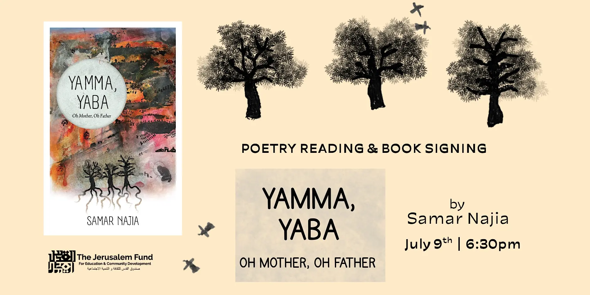 Book Launch, Poetry Reading & Signing: Samar Najia’s Yamma, Yaba: Oh Mother
