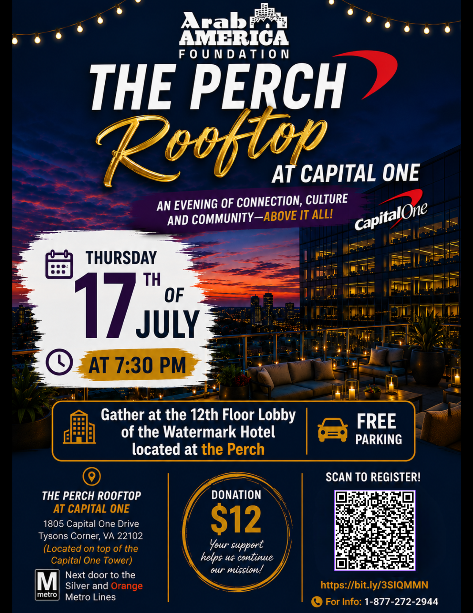 Arab America Foundation DMV Presents: Community Gathering at The Perch Rooftop