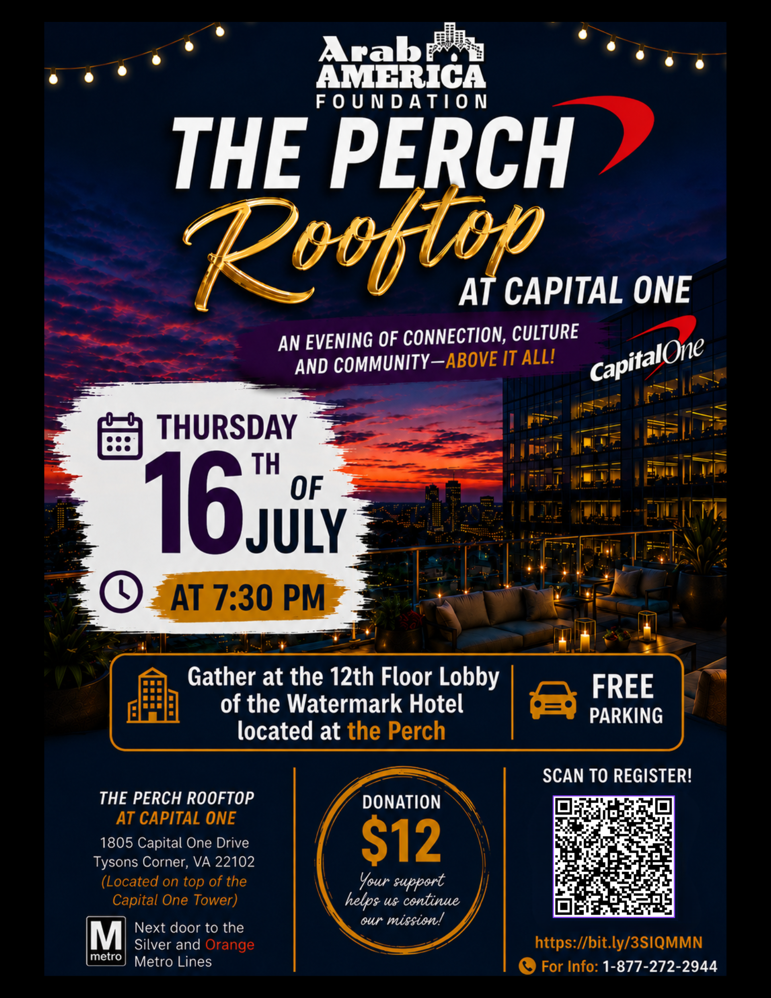 Arab America Foundation DMV Presents: Community Gathering at The Perch Rooftop