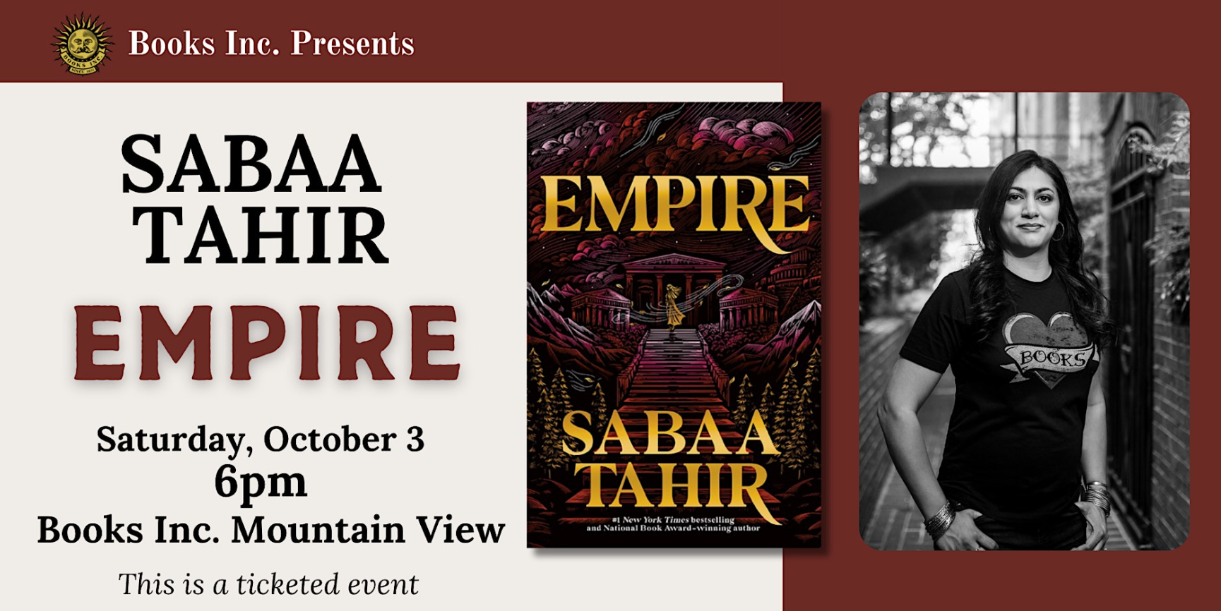 SABAA TAHIR: EMPIRE at Books Inc. Mountain View