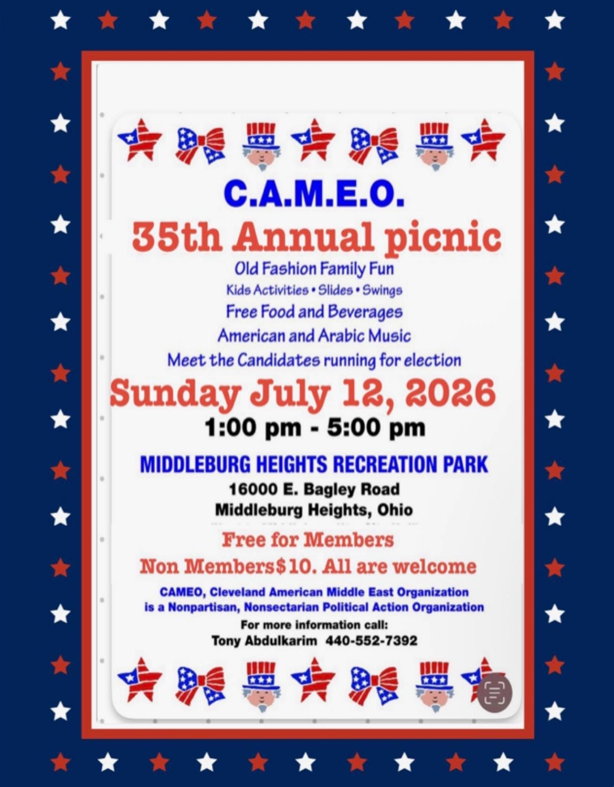 C.A.M.E.O Present: 35th Annual Picnic