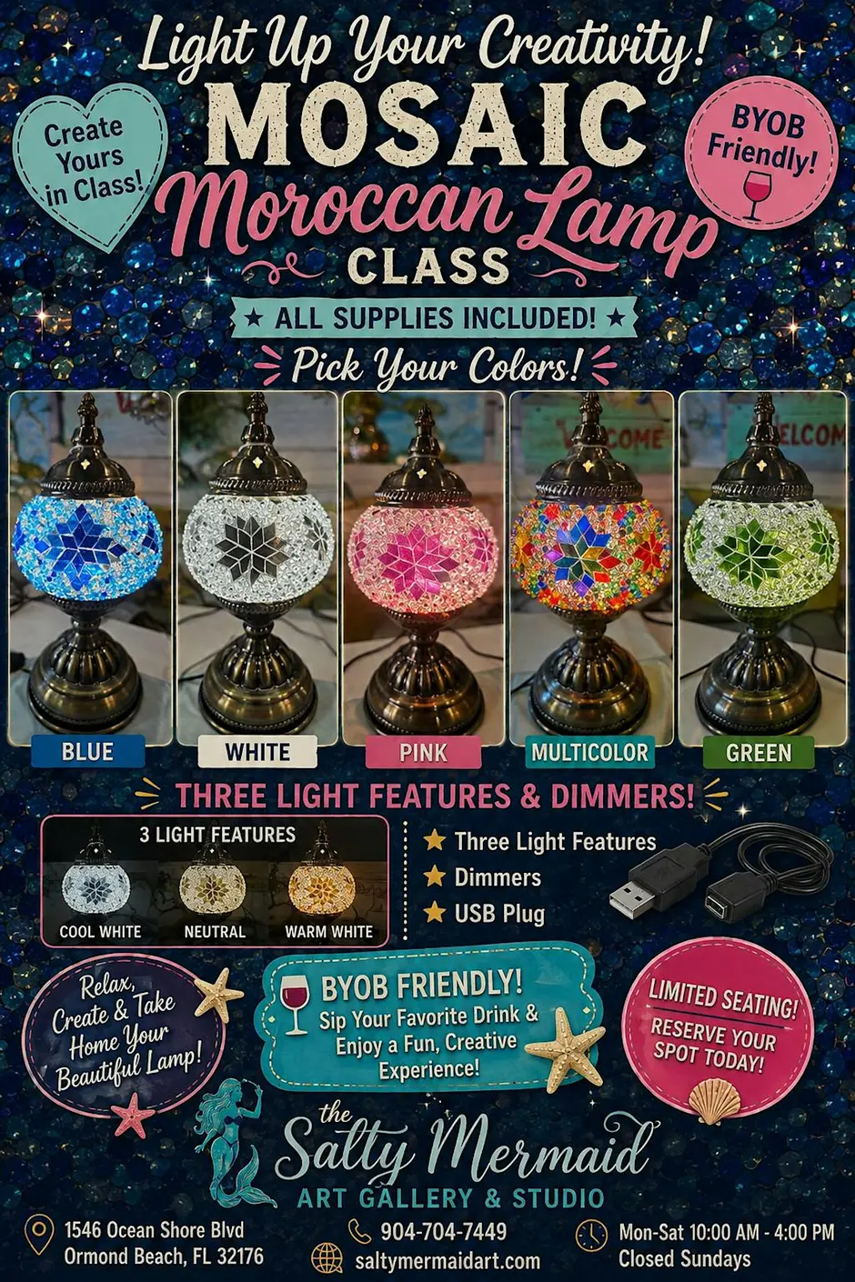 Mosaic Moroccan Lamp Class