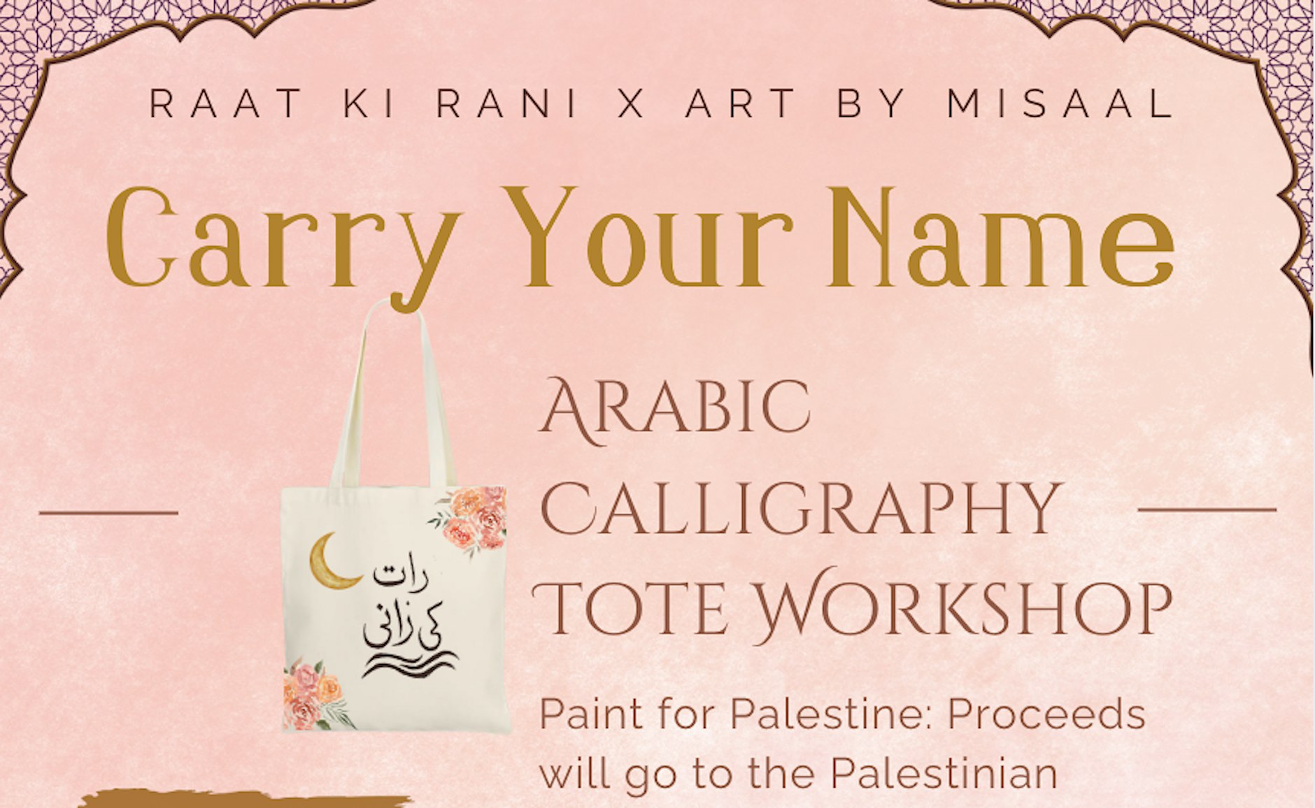 Carry Your Name: Arabic Calligraphy Tote Workshop