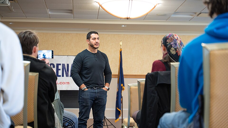 US Senate candidate for Michigan Abdul El-Sayed meets voters at Michigan Technological University. October 22, 2025 (Wikimedia Commons)