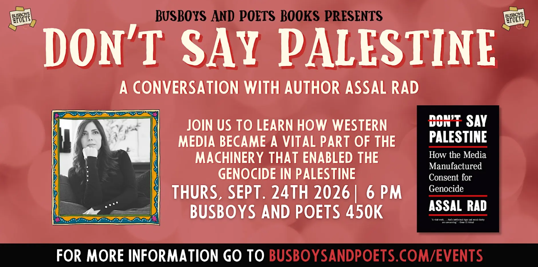 DON’T SAY PALESTINE | A Busboys and Poets Books Presentation