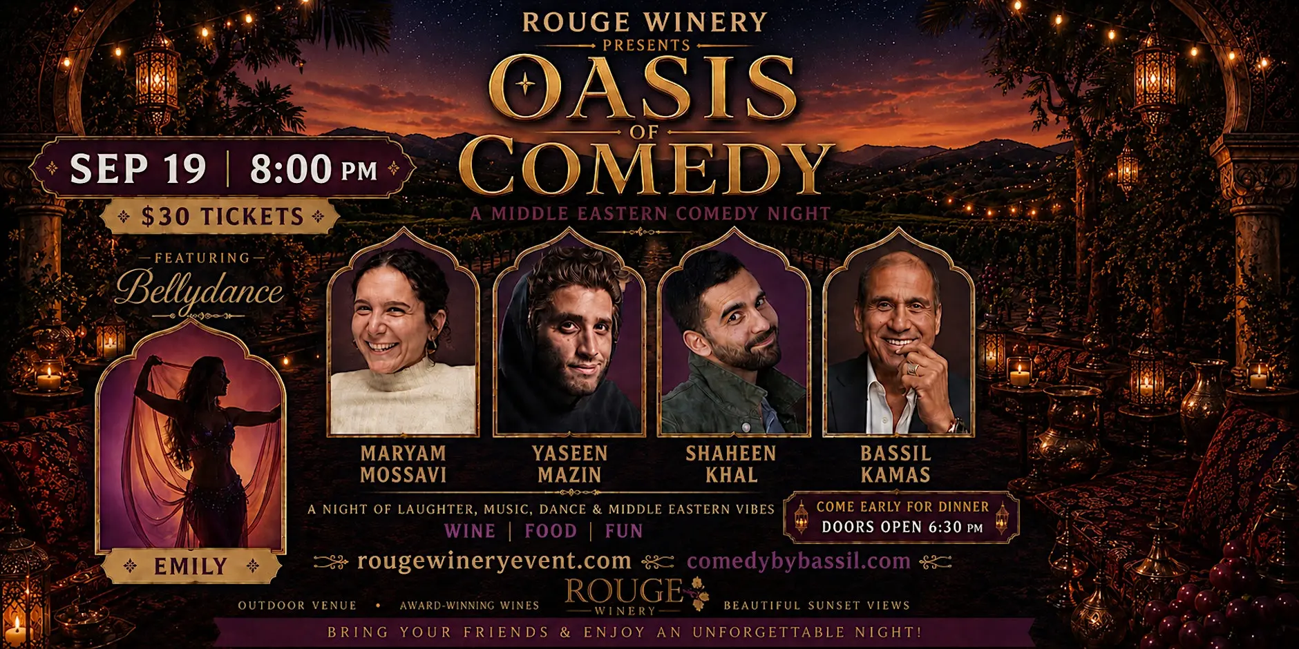 Oasis Of Comedy Middle Eastern Comedy Night & Belly Dancing
