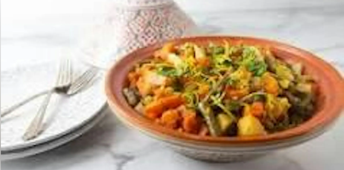 Meatless Monday-Vegetable Tangine, Saffron Couscous & Almond Semolina Cake